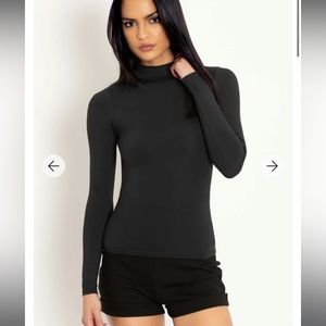 Blackmilk MATTE BLACK HIGH NECK LONG SLEEVE TOP size medium